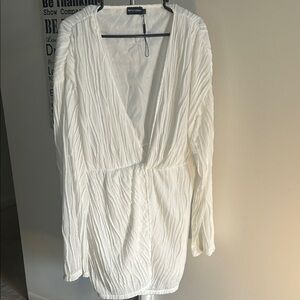 PrettyLittleThing White Mini Dress